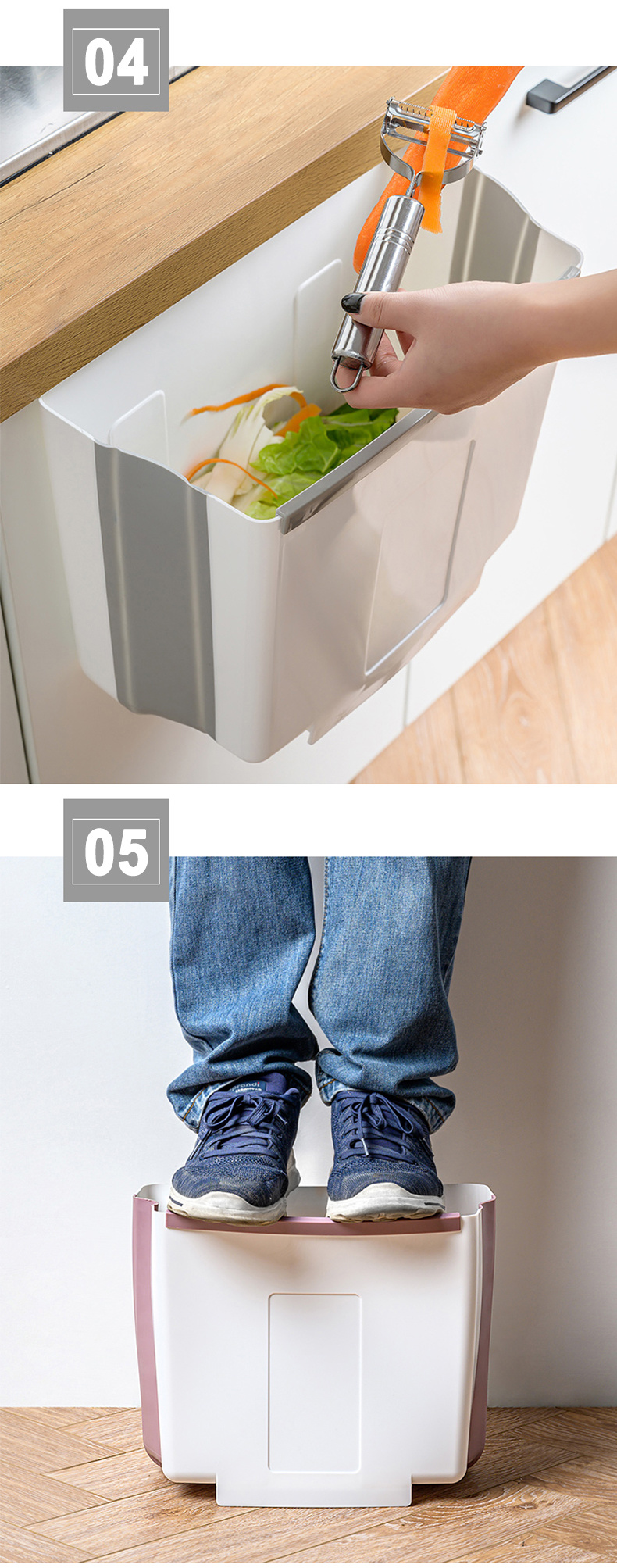 Multiple Purpose Portable Folding Trash Can-4